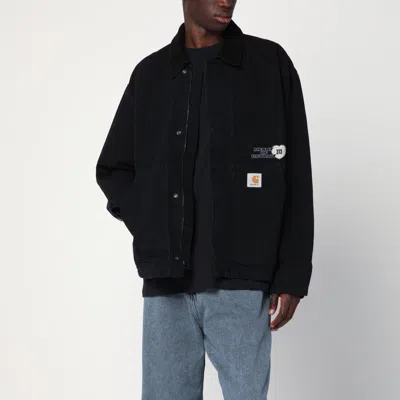 Carhartt Work In Progress Og Arcan Graphic Organic Cotton Canvas Jacket In Black