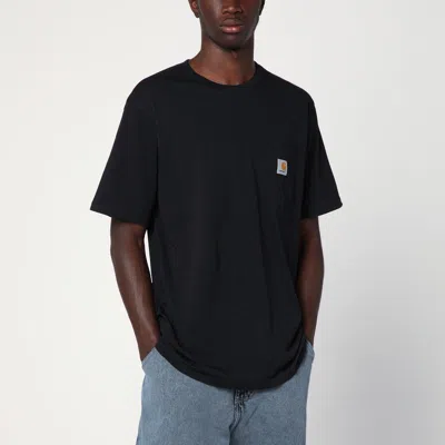Carhartt Man T-shirt Midnight Blue Size Xl Cotton In Black