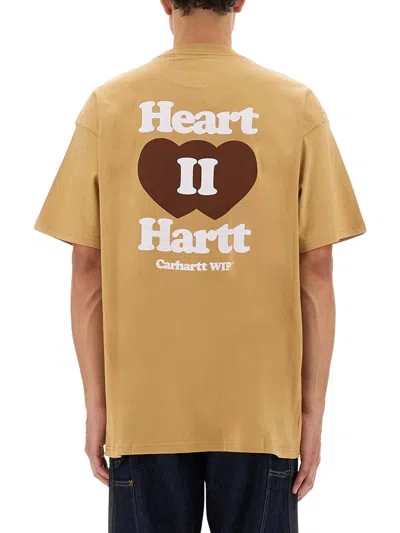 Carhartt Wip Heart Ii Hartt Tshirt In Brown