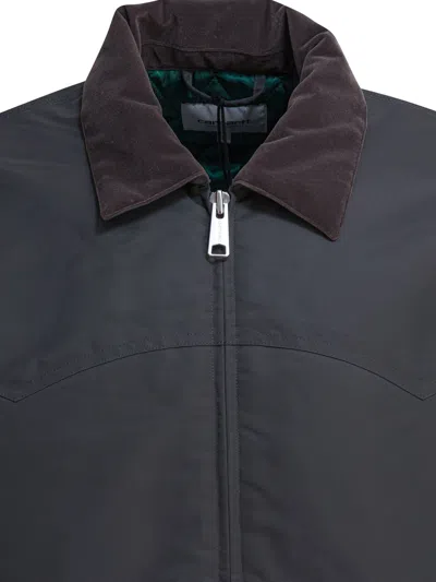 Carhartt Black Grey Nylon Santa Fe Alumni Jacket In Black