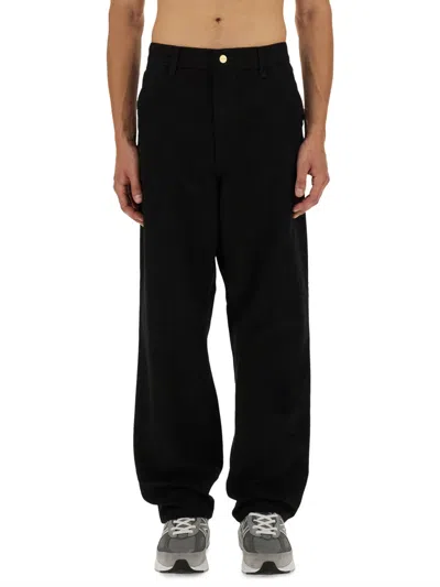 Carhartt Trousers Knee Single Organic Cotton In Black