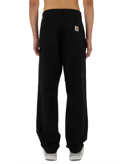 Carhartt Trousers Knee Single Organic Cotton In Black