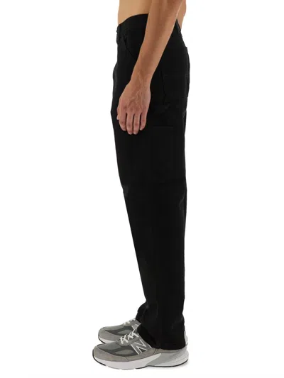Carhartt Trousers Knee Single Organic Cotton In Black
