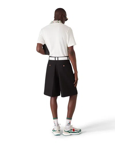 Casablanca Polo Shirt With Short Sleeves And Embroidered Collar In White
