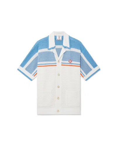 Casablanca Cotton Knit Tennis Shirt In White