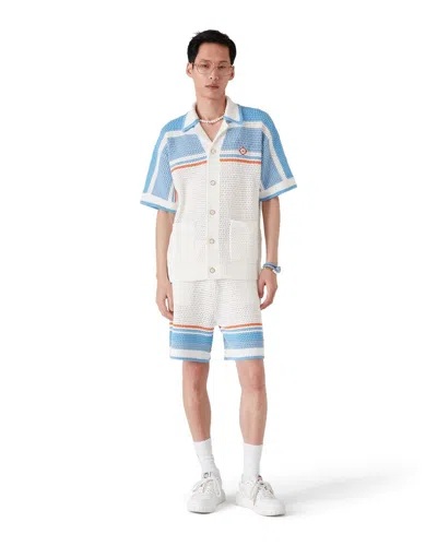 Casablanca Cotton Knit Tennis Shirt In White
