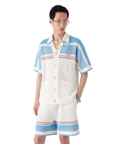 Casablanca Cotton Knit Tennis Shirt In White