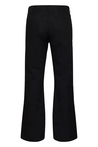 Celine Straight Leg Trousers Belt Loops In Black