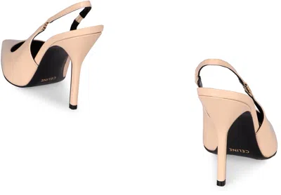 Celine Patent Leather Slingback Pumps In Multi