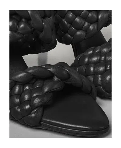 Bottega Veneta The Curve 95 Lambskin Mules With Twisted Intrecciato Straps In Black