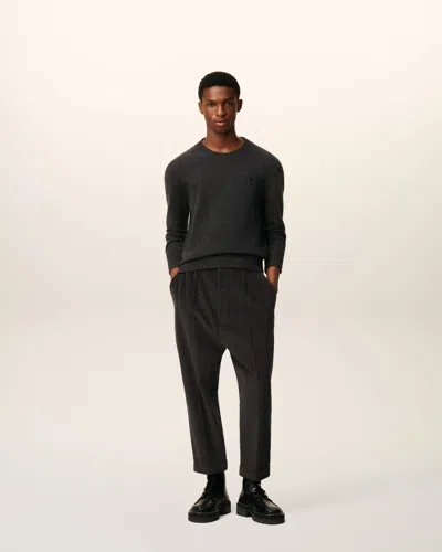 Ami Alexandre Mattiussi Ami Charcoal Grey Corduroy Pleated Cuffed Trousers In Black