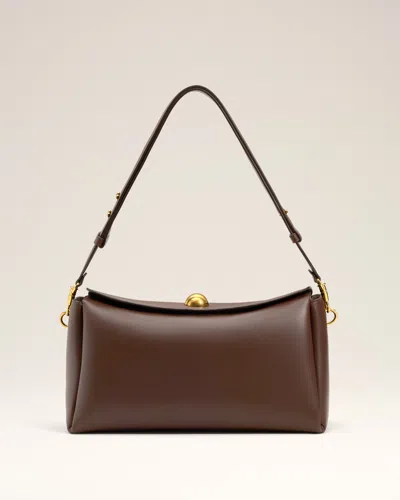 Ami Alexandre Mattiussi Brown Smooth Leather Carrousel Medium Bag Brown