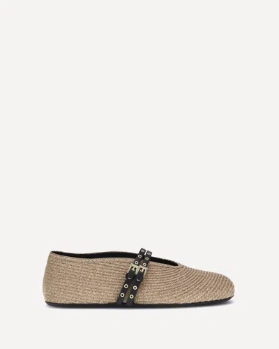 Alaïa Ballet Flats In Paper Straw