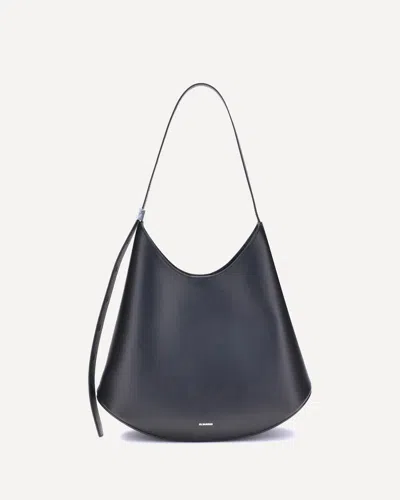 Jil Sander Crescent-shaped Shoulder Bag With Adjustable Strap In Black