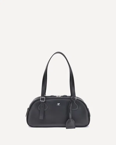 Courrèges Black Calf Leather Bos Taurus Shoulder Bag