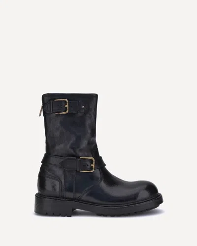 Dolce & Gabbana Men Leather Boots In Black
