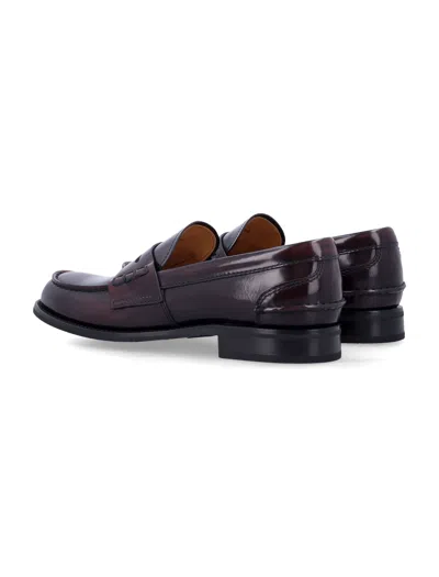 Church's Pembrey Leather Loafers In Red
