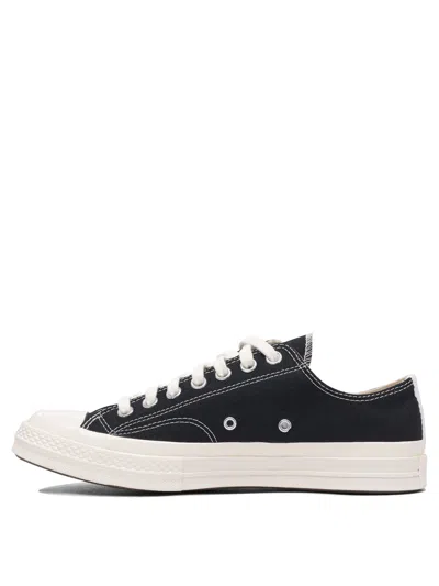 Comme Des Garçons Play Chuck Taylor Small Red Heart Sneakers In Black