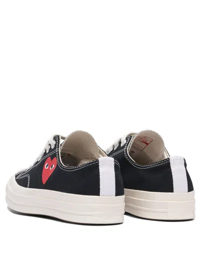 Comme Des Garçons Play Chuck Taylor Small Red Heart Sneakers In Black