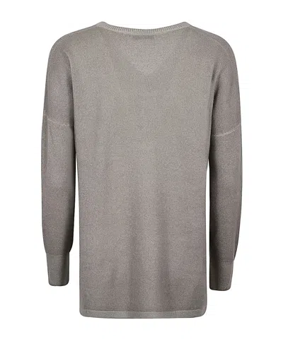 Baserange Base Wool V-necked Sweater In Gray