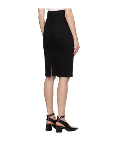 Frame Black Four-pocket Denim Midi Skirt In Black