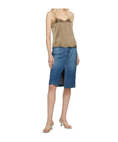 Frame Denim Skirt With Front Slits