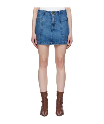 Frame Double Pocket Denim Skirt