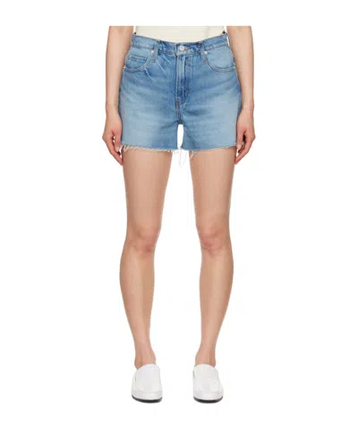 Frame Faded Denim Shorts In Blue