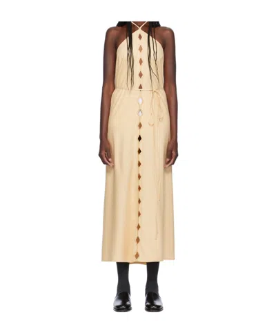 Baserange Yellow Cessa Ligo Maxi Dress In Brown