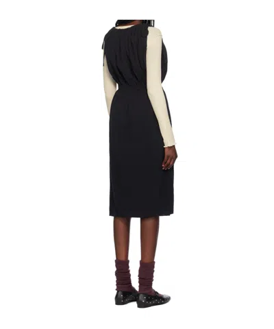 Baserange Shirred Dress In Black
