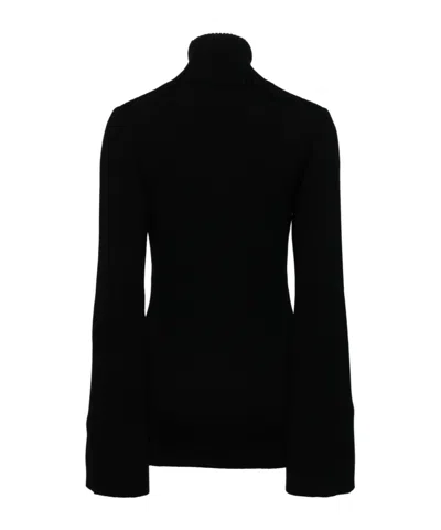 Junya Watanabe Ribbed Wool Turtle-neck Sweater In Black