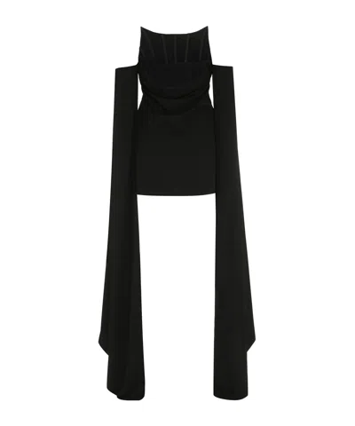 Giuseppe Di Morabito Off-the-shoulder Design Mini Dress In Black