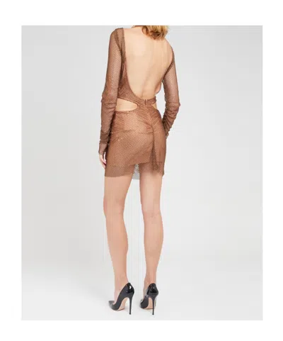 Giuseppe Di Morabito Rhinestone-embellished Cut-out Minidress In Brown
