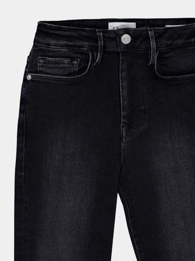 Frame Le One Skinny Cropped Jeans In Black