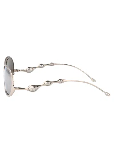 Diesel Argento Lucido Metal Sunglasses In Gray