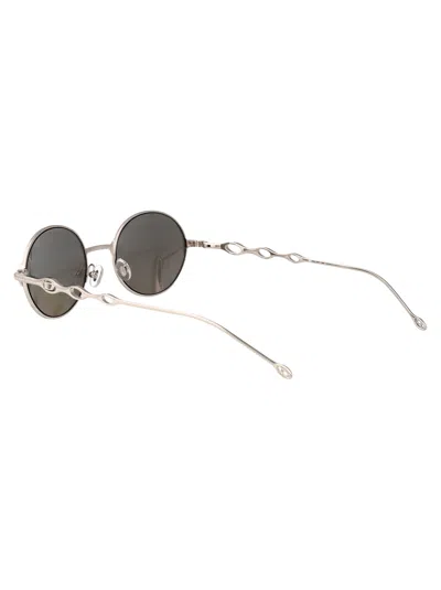 Diesel Argento Lucido Metal Sunglasses In Metallic