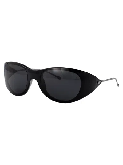 Diesel Nero Lucido Acetate Sunglasses In Black