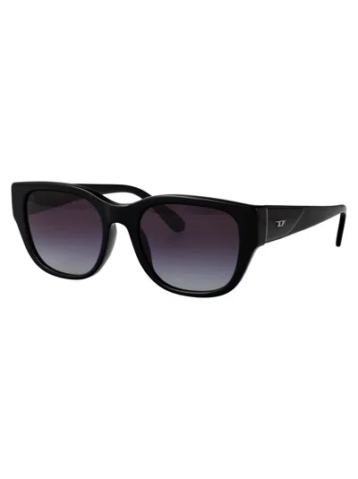 Diesel Nero Lucido Acetate Sunglasses In Black