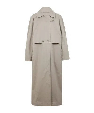 Remain Birger Christensen Remain Trench Coat With Cropped Overlay And Classic Collar In Neutral