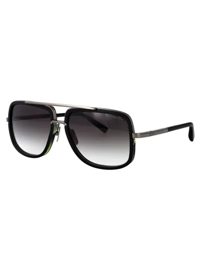 Dita Eyewear Matte Black-antique Silver W/ Dark Grey To Clear - Ar Titanium Sunglasses In Black