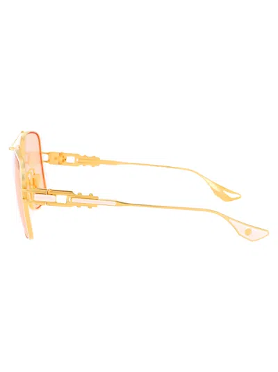 Dita Eyewear Matte White - Yellow Gold W/ Apricot Metal Sunglasses In Neutral