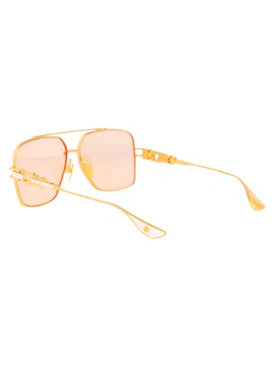 Dita Eyewear Matte White - Yellow Gold W/ Apricot Metal Sunglasses In Neutral