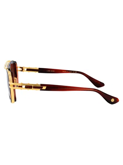 Dita Eyewear Sienna Blaze - Yellow Gold W/ Dark Grey Gradient Acetate+metal Sunglasses In Black