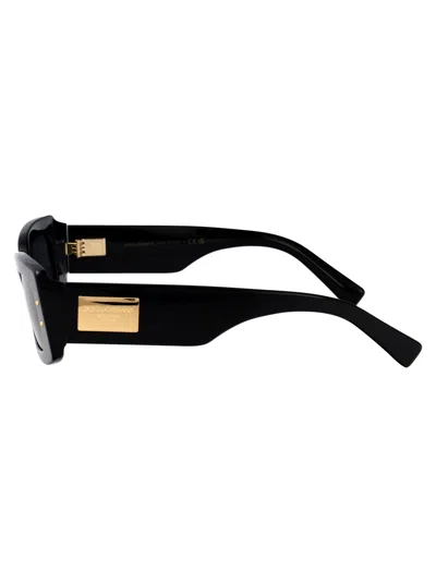 Dolce & Gabbana Black Acetate Sunglasses In Black