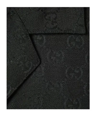 Gucci Classic Short-sleeve Cotton Shirt In Black