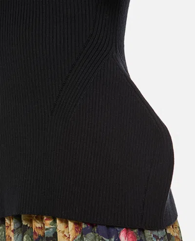Junya Watanabe High Neck Wool Blend Knit Sweater In Black