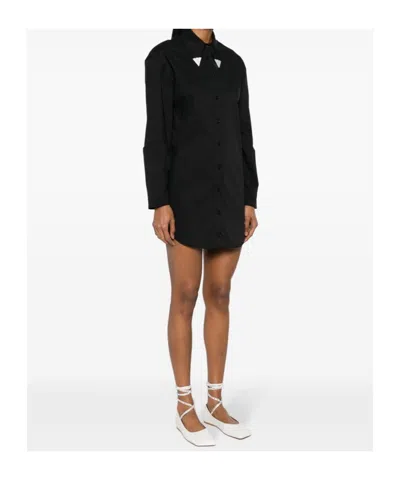 Giuseppe Di Morabito Rhinestone-embellished Poplin Mini Dress In Black