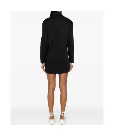 Giuseppe Di Morabito Rhinestone-embellished Poplin Mini Dress In Black