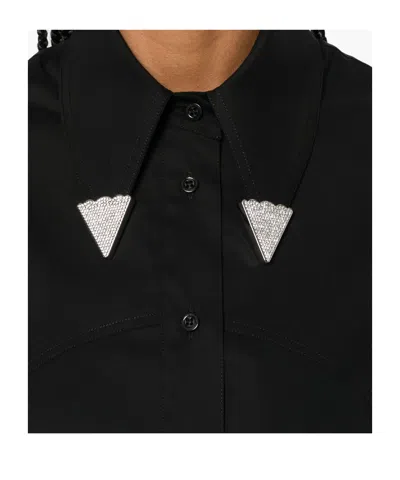 Giuseppe Di Morabito Rhinestone-embellished Poplin Mini Dress In Black