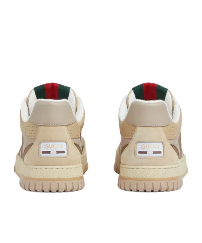 Gucci Gg Cross Web Sneakers In Suede In Neutral